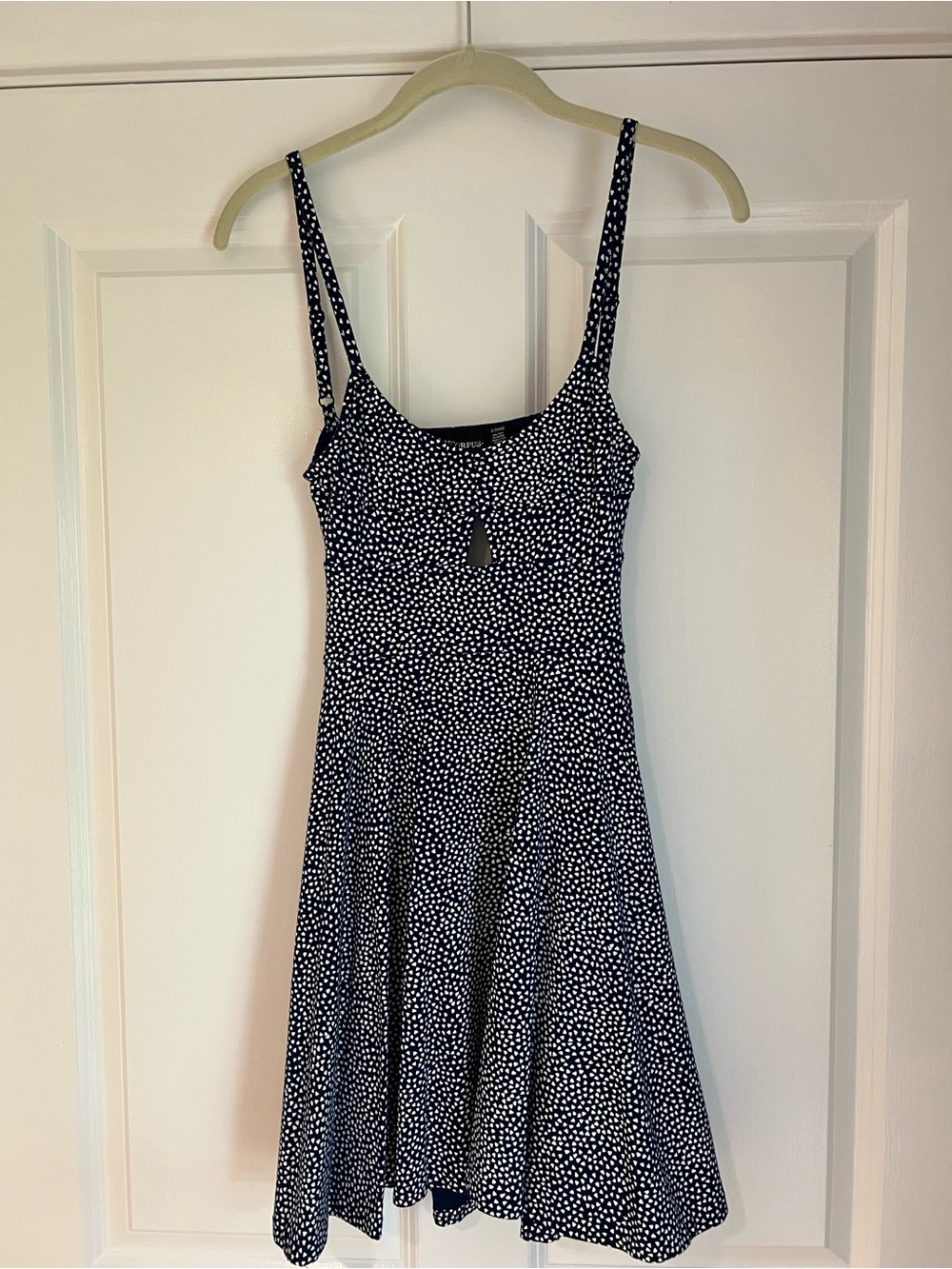 Navy and White Polka Dot Summer Dress - Sleeveless Fit & Flare